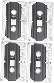 KICHOUSE Empty Audio Cassette Tapes 4pcs Blank Cassette Tapes Case for Recording and Storage