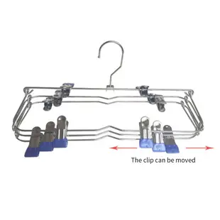 多層褲架褲夾裙夾 多層帶夾褲掛金屬衣櫃收納 可摺疊多層褲架褲夾 鐵衣架收納架 金屬內衣架 發泡管防滑衣架免痕