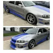 FAST AND FURIOUS FITS NISSAN SKYLINE GTR CAR VINYL DECALS SIDE HOOD CAR