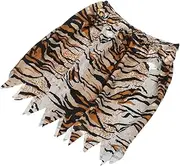 MUCKLILY Leopard Short Skirt: Polyester Festival Leopard Print Skirt - Unisex Animal Costume - Women Breathable Garment for Halloween Jungle Themed Parties