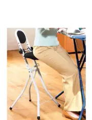 Perching stool mobility aid with padded adjustable height seat by WENKO