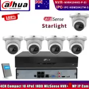 Dahua NVR4104HS-P-EI 4CH NVR 4K 8MP Starlight IR Wizsense IP Camera Systems Lot