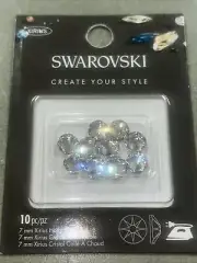 Swarovski Xirius Hotfix 7mm Flatback Clear Crystals 10 Pc /pz