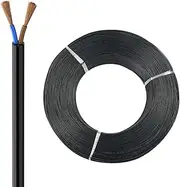 32/164/328FT 2-Core RVV Power Cable 300/500V with Pure Copper Conductors - Flexible Fire-Resistant PVC Jacket for Home & Industrial Use(328FT,1MM2)
