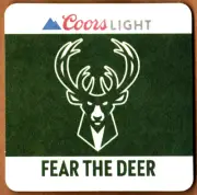 Coors Light Fear The Deer Beer Coaster