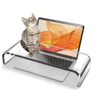 Acrylic Cat-Proof Laptop Stand & Keyboard Protector - 19.7" Clear Monitor Ris...