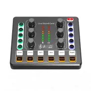 Audio Mixer,Audio Interface with DJ Mixer Live Sound Card Effects and Voice Changer, Podcast Equipment Bundle Stereo DJ Studio Streaming, Prefect for Live Streaming, Podcasting, Gaming
