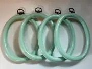 Vintage OVAL Seafoam Green Mini Frame 4" x 3" Cross Stitch Needlework Lot 4