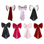 Detachable Satin Bow Big Bow Elegant Accessories Short Tail Bowknot for Holiday