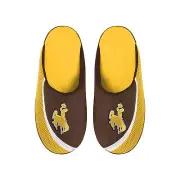 FOCO NCAA Men's Wyoming Cowboys 2022 Big Logo Color Edge Slippers