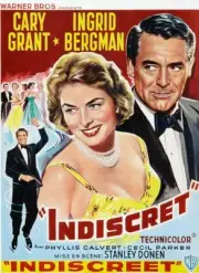Indiscreet poster Cary Grant Ingrid Bergman Cary Grant on Belg- 1958 Old Photo