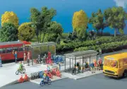 Faller Modern Bus Stops (2) and Bicycle Rack Building Kit VI N Gauge 272543