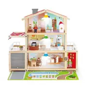 29 Piece Hape 80cm Wooden Doll Family Mansion Realistic House with Accessories - 3+ Years