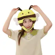 Fashion Plush Honeybee Cap for Boys Girl Adult Breathable Holiday Party Headgear