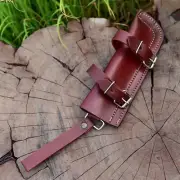 Custom Handmade 7.5”Fixed Blade Knife Leather Sheath Scout Holster EDC Knife
