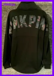 Victoria's Secret Pink Tie Dye Iridescent Varsity Quarter Zip Pullover Black S