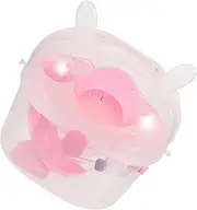 TOBBOMEY Hamster Cage Hamster Supplies Pet Outdoor Supply Travel Pet Cage Travel Hamster Carrier Guinea Pig Holder Hamster Carrying Case Rat Cage Travel Portable Hamster Case Pink Plastic