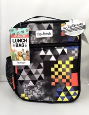 Brand New FIT + FRESH Insulated Lunch Bag Geometric Design