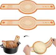 unbrand Silicone Bread Sling for Dutch Oven,Non-Stick & Easy to Clean Bread Baking Mat Set, Reusable Bread Sling with Long Handle to Transfer Sourd...