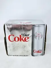 RARE! DIET COKE 25th ANNIVERSARY 2007 Sleek LIMITED Slim ALUMINUM CAN 6 Pack