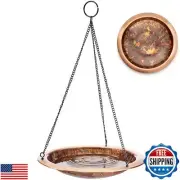 Good Directions Hanging Fired Torched Bird Bath for Outside Backyard, Outdoor