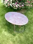 Oval Shape Rose Quartz Stone Coffee Tabletop Dining tabletop Center Tabletop