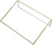 6Pcs Clear Acrylic Sign Holder Double Sided Table Top Display Stand Plastic Frame for Menu Photos Weddings Offices Restaurants Gold Accent