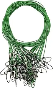 Stainless Steel High Strength Fishing Wire Leaders 120lb Heavy Rig Fishing Leaders with Swivel and Snaps Saltwater Line Wire Leader Connector 15pcs 21.6inch