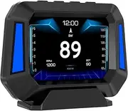 AZIJYV Obd2 Gauge Display P21, Heads Up Display for Cars, Displaying Multiple Functions, Speedometer, Slope Meter, Suitable for All Car