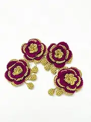 Eerafashionicing 4 Pieces of Violet & Gold Flowers Along with Two Hangings Balls