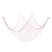 79 x 39 Inch Nature Cotton Decorative Fish Net for Ocean Party, Light Pink