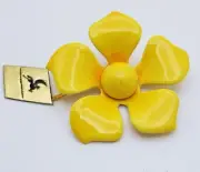 Coro Yellow Flower Brooch Pin 2" Coro Canada Unused with Tag