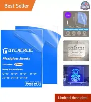 Custom Cut High-Clarity Acrylic Sheets 24x24 - Durable Transparent Plexiglass...