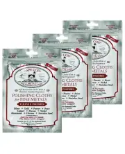 3x CAPE COD Metal Polishing Cleaning Cloths Cleaner Gold Silver Jewellery Watch