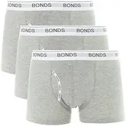 [Bonds] Men's Underwear Cotton Blend Guyfront Trunk, Grey (3 Pack), XXL