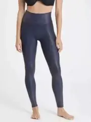 Spanx L20035 Womens Navy Faux Leather Leggings Size XL