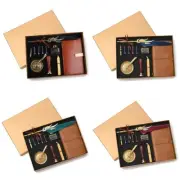 Retro Vintage Calligraphy Feather Fountain Pen Writing Ink Leather Notebook Set