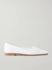 [Manolo Blahnik] Manolo Blahnik - Pausaniasflat Fringed Leather Loafers - White - IT41.5 IT 41.5 White