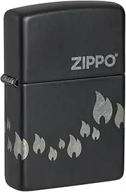 Zippo Matte Black Flame Icon Design Lighter