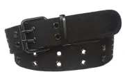 BELT New Men Women Web Cotton Canvas Black 2 Holes Black Grommet S,M,L,XL,2X,3X