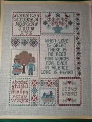 HANDPAINTED NEEDLEPOINT SAMPLER CANVAS BY SUSAN TREGLOWN