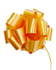 12 x Large 13.5cm Gold Gift Bows - Pull String Pom Pom Bow Wrapping Packaging