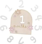 SHOWERORO Baby Milestone Sign Decorative Monthly Milestone Cards Wooden Photo Prop