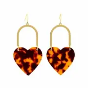 Origami Owl Gold & Tortoise Shell Drop Earrings