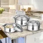 Milton Galaxia Insulated Casserole Set of 3 Stainless Steel Casserole Set w /Lid