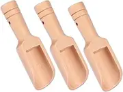 FELTECHELECTR 3Pcs Mini Wooden Spoons for Kitchen Seasoning Utensils for Salt Sugar Flour Candy Wooden Tableware for Spices and Condiments