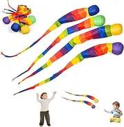 BGNXHYB Pack of 4 Rainbow Tail Ball, Children's Ball Toy, Comet Ball, Tail Ball, Rainbow Comet Toy for Children, Educational Toy for Sports Balls, Catch Tail Foam Balls (Colour Random)