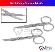 Manicure Beauty Nail & Cuticle Scissors 3.5" Curved SET of 2 Smile Dentale UK