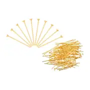 400Pcs Flat Head Pins for Jewelry Making 45mm Brass 20 Gauge Gold