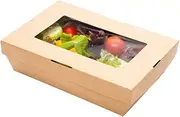 Cafe Vision 28 oz Rectangle Kraft Paper Small Take Out Container - 7 1/2" x 5" x 1 1/2" - 25 Count Box - Restaurantware
